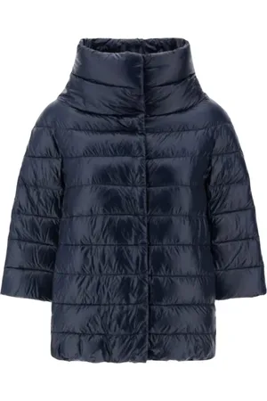 HERNO Jassen, Dames, Blauw, M, Nylon, Ultralichte donsjas met ¾ mouwen