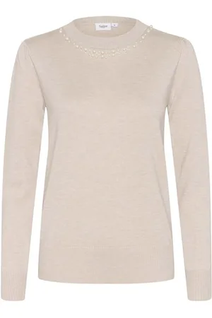 Saint Tropez Truien, Dames, , M, Grijze Morn Melange Cardigan Sweater