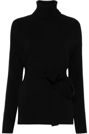 FARFETCH Truien, Dames, Zwart, M, Wol, Zwarte Wol-Kasjmier Coltrui Sweater