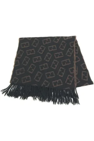 Fendi Pre-owned, unisex, Zwart, ONE Size, Wol, Pre-owned Wool scarves