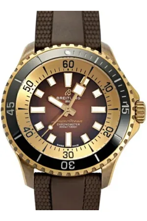 Breitling Pre-owned Pre-owned, Heren, Bruin, ONE Size, Pre-owned Rubber watches