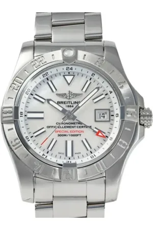Breitling Pre-owned Pre-owned, Heren, Wit, ONE Size, Pre-owned Stainless Steel watches