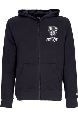 New Era Sweatshirts & Hoodies, Heren, Zwart, XL, Katoen, Brooklyn Nets Lichtgewicht Hoodie