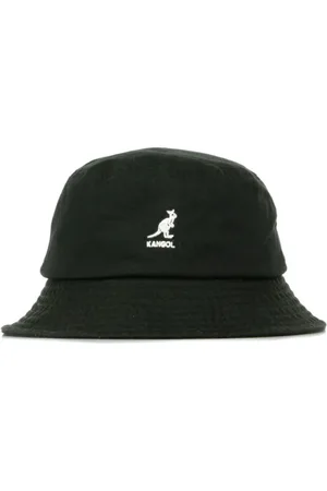 Kangol Accessoires, unisex, Zwart, S, Katoen, Zwarte Gewassen Katoenen Bucket Hoed