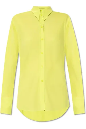 Alexander McQueen Blouses & Shirts, Dames, Geel, S, Leer, Shirt-snit T-shirt