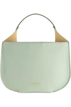 REE PROJECTS Tassen, Dames, Groen, ONE Size, Leer, Gestructureerde Hobo Tas in Italiaans Kalfsleer