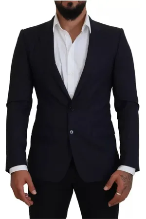 Dolce & Gabbana Pakken, Heren, Blauw, S, Wol, Blauwe Wol Slim Fit Formele Blazer