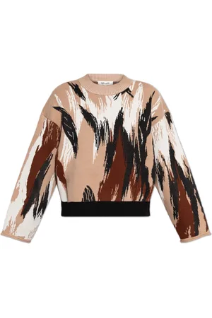 Diane von Furstenberg Truien, Dames, , L, Wol, Trui met wollen afwerking