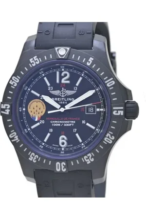 Breitling Pre-owned Pre-owned, Heren, Zwart, ONE Size, Pre-owned Rubber watches