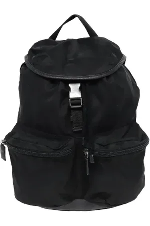 Prada Pre-owned, Dames, Zwart, ONE Size, Pre-owned Fabric backpacks