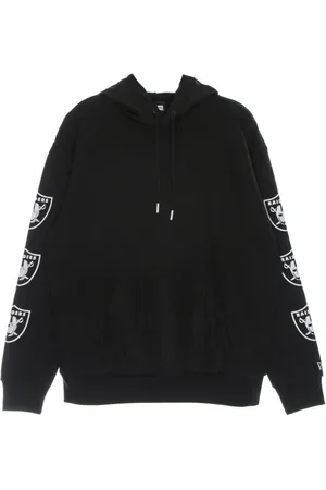 New Era Sweatshirts & Hoodies, Heren, Zwart, XS, Katoen, Lasrai Distressed Sleeve Print Hoodie