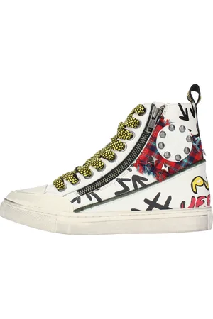 Emanuélle vee Schoenen, Dames, Veelkleurig, 39 EU, Leer, Sneakers Wit