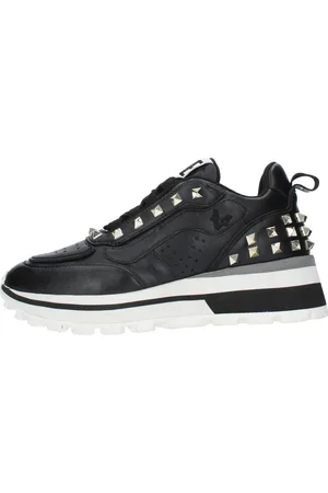 Emanuélle vee Schoenen, Dames, Zwart, 39 EU, Leer, Sneakers Zwart