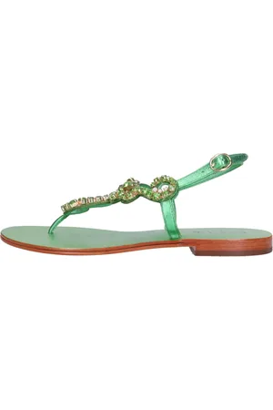 Emanuélle vee Schoenen, Dames, Groen, 39 EU, Leer, Sandalen Groen