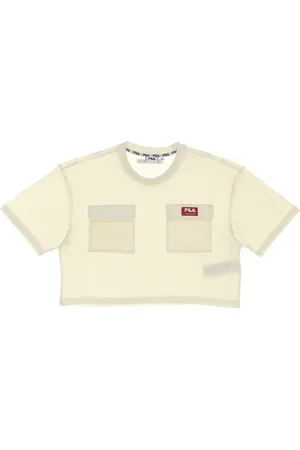 Fila Tops, Dames, , XS, Katoen, Sweet Corn Cropped Tee Dames T-shirt