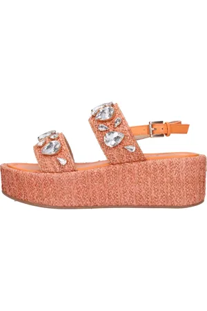 Emanuélle vee Schoenen, Dames, Oranje, 40 EU, Leer, Met hak oranje