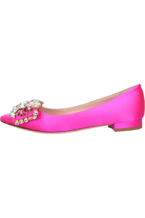 GEDEBE Schoenen, Dames, Roze, 38 EU, Satijn, Platte schoenen Fuchsia