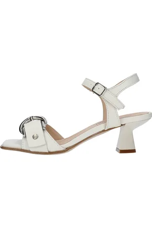 Janet&Janet Schoenen, Dames, Wit, 40 EU, Leer, Sandalen Wit