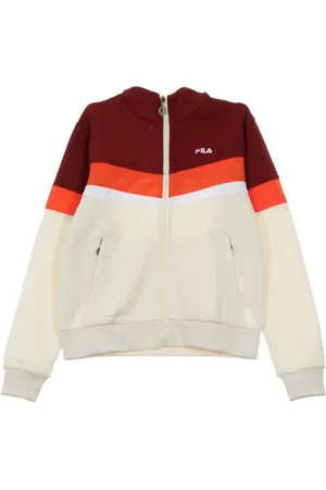 Fila Sweatshirts & Hoodies, Dames, Wit, M, Dames Trainingsjack in Rabarber/Grijs/Fiesta Oranje/Wit