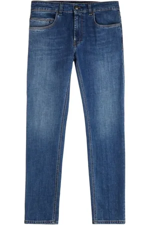 FAY Jeans, Heren, Blauw, W33, Katoen, Blauwe Slim-Fit Stretch Jeans