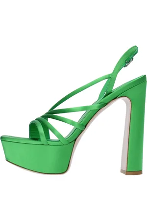 LE SILLA Schoenen, Dames, Groen, 37 1/2 EU, Satijn, Sandalen Groen