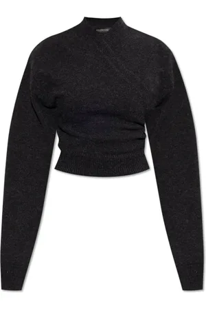 Balenciaga Truien, Dames, Grijs, M, Wol, Wollen trui