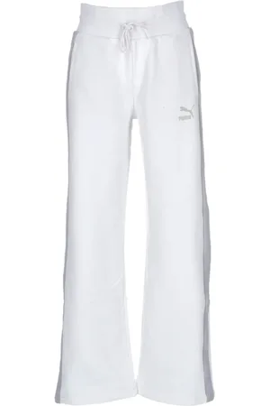 PUMA Broeken, Dames, Wit, S, Katoen, Witte Lichtgewicht Trainingspak Straight Broek