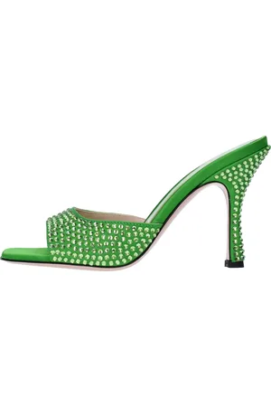 GEDEBE Schoenen, Dames, Groen, 40 EU, Satijn, Sandalen Groen
