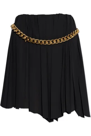 Balenciaga Rokken, Dames, Zwart, S, Polyester, Geplooide rok met ketting