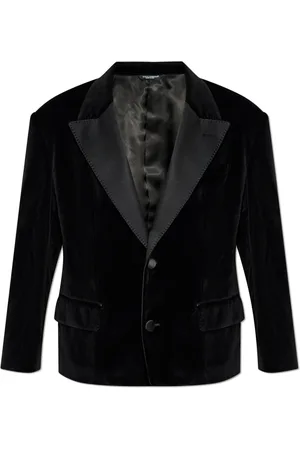 Dolce & Gabbana Jassen, Heren, Zwart, S, Katoen, Fluwelen blazer