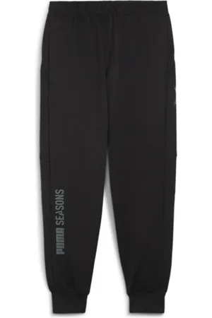 PUMA Broeken, Heren, Zwart, S, Katoen, Basis katoenen joggers - rechte pasvorm