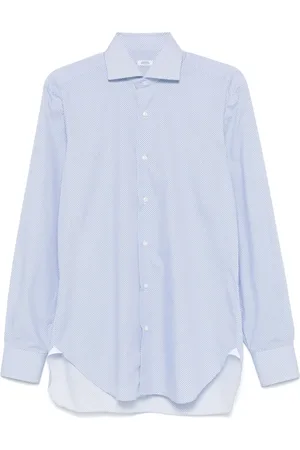 BARBA Overhemden, Heren, Blauw, 3Xl, Katoen, Italiaans Katoenen Overhemd voor Casual Stijl
