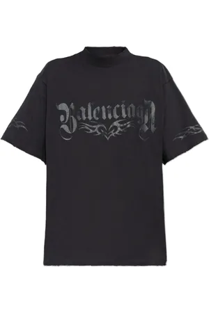 Balenciaga Tops, Dames, Zwart, S, Katoen, T-shirt met print