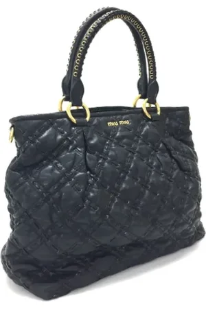Miu Miu Pre-owned, Dames, Zwart, ONE Size, Pre-owned Fabric handbags