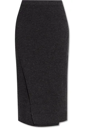 Balenciaga Rokken, Dames, Grijs, S, Wol, Wollen rok