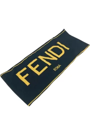Fendi Pre-owned, Dames, Zwart, ONE Size, Pre-owned Wool scarves