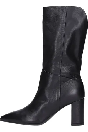 Janet&Janet Schoenen, Dames, Zwart, 40 EU, Leer, Laarzen Zwart
