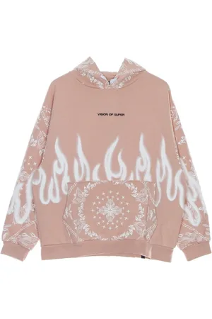 Vision Of Super Sweatshirts & Hoodies, Heren, Roze, L, Katoen, Bandana Print Lichtgewicht Hoodie Roze