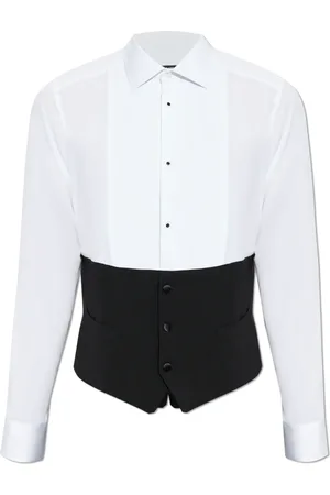 Dolce & Gabbana Overhemden, Heren, Wit, L, Katoen, Smoking overhemd