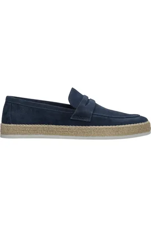 Estro Schoenen, Heren, Blauw, 43 EU, Heren Navy Mocassins gemaakt van Echt Italiaans Velours Er 00115000