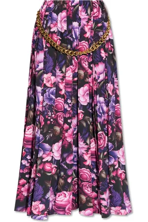 Balenciaga Rokken, Dames, Roze, S, Polyester, Rok met bloemenpatroon