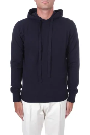 ALPHA STUDIO Sweatshirts & Hoodies, Heren, Blauw, S, Wol, Blauwe Virgin Wol Hoodie