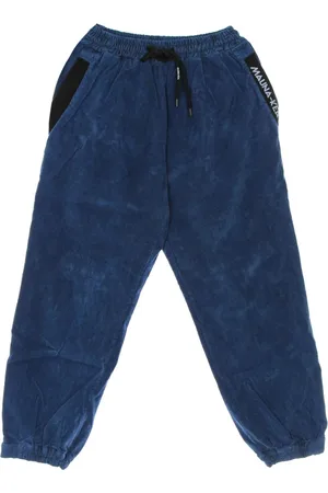 MAUNA KEA Broeken, Heren, Blauw, S, Katoen, Fluwelen Joggerbroek met Elastische Tailleband