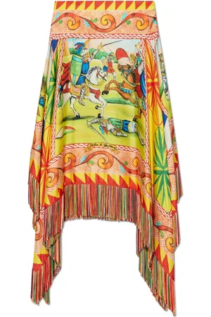 Dolce & Gabbana Rokken, Dames, Veelkleurig, S, Asymmetrische rok met franjes