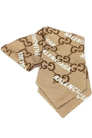 Gucci Pre-owned, Dames, Bruin, ONE Size, Pre-owned Fabric scarves