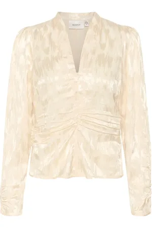 Gestuz Blouses & Shirts, Dames, , 2Xl, Feminine Blouse met V-hals en Lange Mouwen