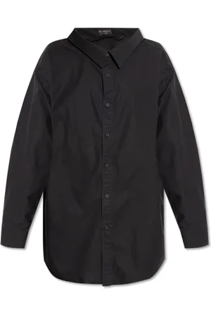 Balenciaga Blouses & Shirts, Dames, Zwart, XS, Katoen, Asymmetrisch gesneden shirt
