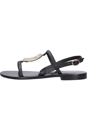 Emanuélle vee Schoenen, Dames, Zwart, 38 EU, Leer, Sandalen Zwart