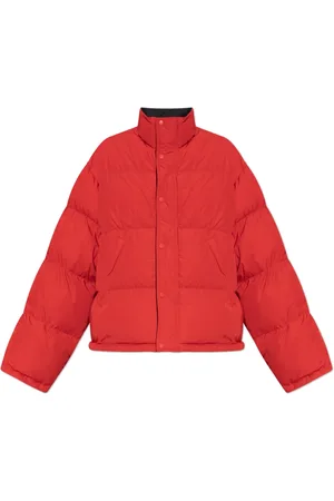 Balenciaga Jassen, Dames, Rood, M, Leer, Omkeerbaar gewatteerd jack