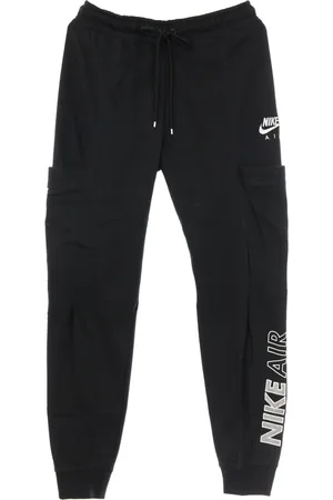 Nike Broeken, Dames, Zwart, L, Katoen, Zwart/Wit Fleece Trainingsbroek Sportkleding